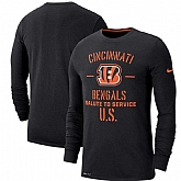 Men's Cincinnati Bengals Nike Black 2019 Salute to Service Sideline Performance Long Sleeve Shirt,baseball caps,new era cap wholesale,wholesale hats